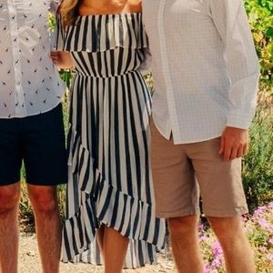 Beautiful off the shoulder high-low dress!